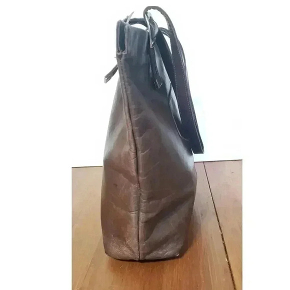 Vintage 1970's dove leather shoulder bag goat leather super soft zip closure - Picture 5 of 9